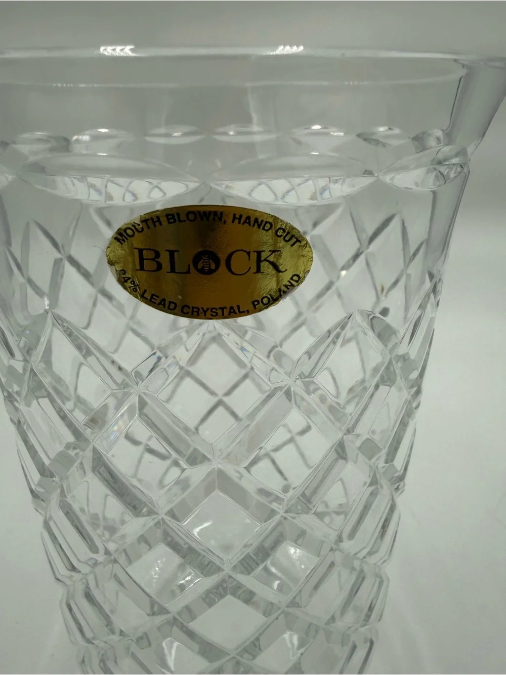 BLOCK Hand Blown Hand Cut‎ Lead Crystal Vase 8